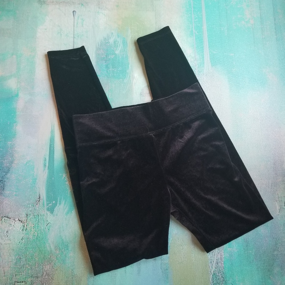 velvet/suede black leggings